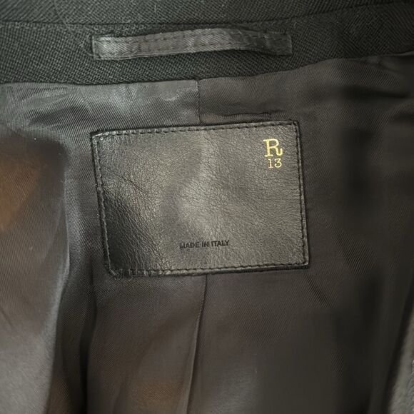 R13 Black Blazer with Leather Trim - Size MEDIUM - Picture 5 of 5